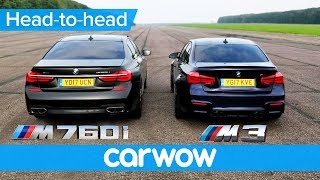 BMW M760Li vs M3 Competition – DRAG RACE amp ROLLING RACE  Head to Head [upl. by Tedda]