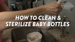 How to Clean and Sterilize Baby Bottles  CloudMom [upl. by Haldeman47]