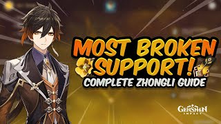 UPDATED ZHONGLI GUIDE BROKEN NEW SET  Best Artifacts Weapons Teams amp Showcase  Genshin Impact [upl. by Care]