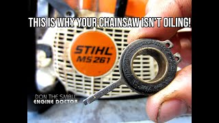 Stihl Chainsaw Chain Oiler Not Working Check This First To Fix Oiling Problems  Video [upl. by Corell]