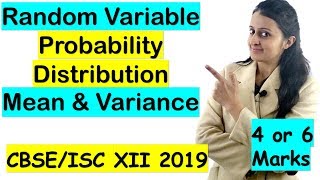 Random VariableProbability DistributionMean and Variance Class 12th  Probability CBSEISC 2021 [upl. by Ian]