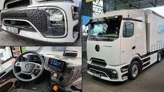 Nowy MercedesBenz Actros  wersja eActros 600 na prezentacji z premiery [upl. by Nnairol]