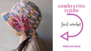 Sombrero tejido ha crochet todas las edades  facil crochet [upl. by Raina]