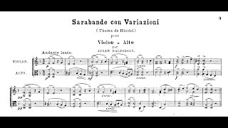 HandelHalvorsen  Sarabande for Violin and Viola  Score [upl. by Whittaker]