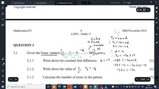 Grade 11 Linear patterns Linear sequences [upl. by Persas816]