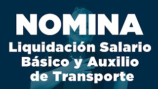 77 Nómina Liquidación Salario Básico y Auxilio de Transporte  ElsaMaraContable [upl. by Whang]