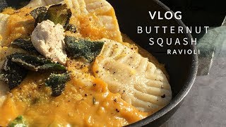 VLOG VEGAN RAVIOLI WITH BUTTERNUT SQUASH [upl. by Ede]