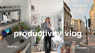 GET PRODUCTIVE WITH ME  study vlog habit stacking tidying amp decorating my room🧚 [upl. by Neehsas]