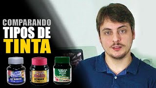 COMPARANDO TIPOS DE TINTA  ACRILICA  PVA  TECIDO [upl. by Maximilien]