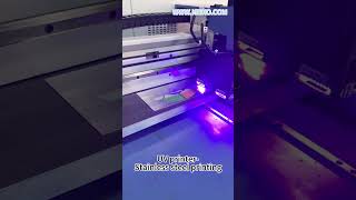 Stainless steel printing metal plate printer uvdtf uvprintermetalprinter [upl. by Osmo]