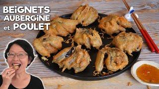 Beignets d’Aubergine et de Poulet 🍆🍗 Sauce dAccompagnement AigreDouce aux Abricots [upl. by Halfdan324]