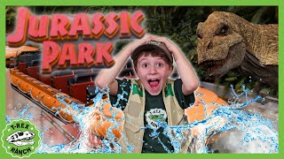 Jurassic Park TRex amp Giant Life Size Dinosaurs at Universal Studios  TRex Ranch Dinosaur Videos [upl. by Enialahs]