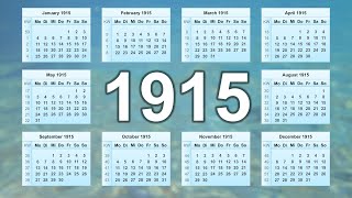 Calendar 1915 [upl. by Liman382]