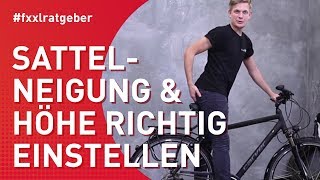 Fahrradsattel richtig einstellen Höhe amp Neigung in perfekter Position [upl. by Gerri]