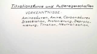 Titrationskurve und Puffereigenschaften  Chemie  Organische Chemie [upl. by Livia811]