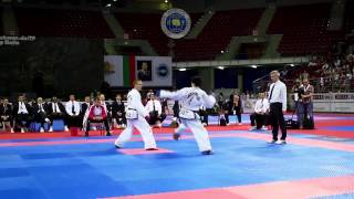 Evgeny Otsimik Rus v Ri Chung Il DPRK 57kg Male Sparring Final ITF World Championships 2013 [upl. by Anitsyrhk124]