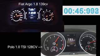 Fiat Argo 18 HGT vs VW Polo 10 TSI [upl. by Reggi]