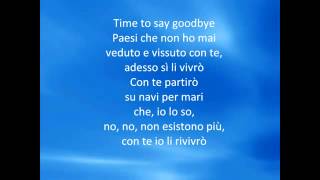 Andrea Bocelli amp Sarah Brightman Time to say goodbye Con the partiró  lyrics [upl. by Cosma811]