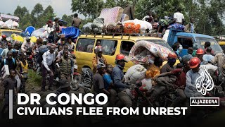 Thousands flee in eastern DR Congo as M23 rebels advance near Goma [upl. by Annaya]