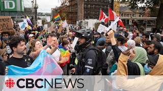 Protests sparked across Canada over gender policies in schools [upl. by Nebuer69]