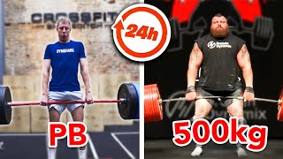 I Ate amp Trained Like The Worlds Strongest Man For 24 Hours Eddie Hall [upl. by Cosma428]