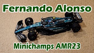 THE RETRUN OF MINICHAMPS Fernando Alonso AMR23 Aston Martin MiniChamps Review  F1 Diecast Review [upl. by Eetnom447]