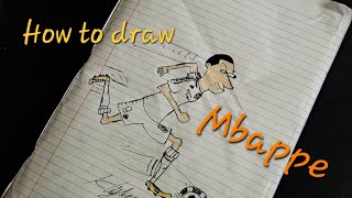 How to draw Cartoon Mbappe [upl. by Teews]