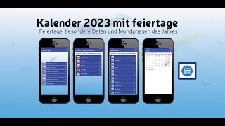 Kalender 2023 mit feiertage [upl. by Enelrahc]