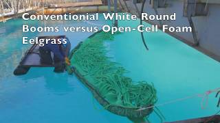 AquaFlex Open Cell Eelgrass vs White Round Boom Tested at Ohmsett [upl. by Judi]