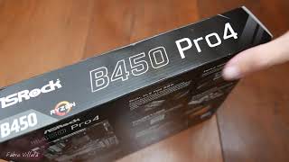 Unboxing Asrock B450 Pro4  Foto e Hardware [upl. by Nosyla]