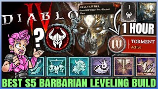 Diablo 4  New Best Barbarian Leveling Build  Season 5 FAST 1 to 70  Skills Uniques Gear Guide [upl. by Haiasi764]