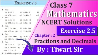 NCERT Solutions for Class 7 Maths Chapter 2 Exercise 25 Fractions and Decimals in English Medium [upl. by Micheil200]