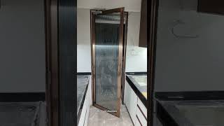 new glassdoor kitchen rosegold kitchendoor interiordesign glass mumbai aluminiumdoorsslime [upl. by Thanh]