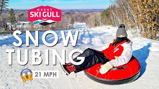 Epic SNOW TUBING  21 mph on the longest tubing run in Minnesota  Mount Ski Gull [upl. by Copp]