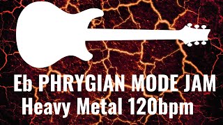 Eb  D Phrygian Heavy Metal Guitar Jam Track 120BPM [upl. by Alma]