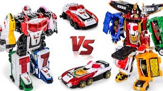 PowerRangers GoKaiger SuperMegaForce Legendary SPD Megazord VS DekaRanger DekaRobo Transformation [upl. by Ganiats35]