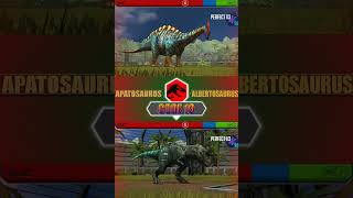 APATOSAURUS VS ALBERTOSAURUS  JURASSIC WORLD THE GAME [upl. by Elokcin]