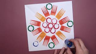 Printmaking for Kids  Radial Balance Artwork [upl. by Ecreip968]