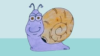 Learning to draw three beautiful snails for childrenvery simple and beautiful [upl. by Aicenat]