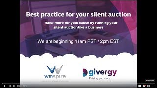 WEBINAR Best Practices for your Silent Auction [upl. by Zoeller]