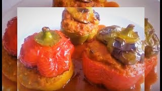 Recette Poivrons farcis à la viande hachée recette de ramadan [upl. by Buzzell366]