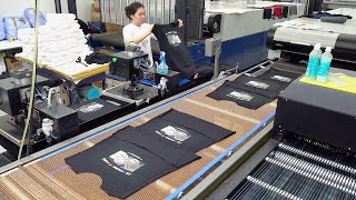 Amazing Graphic TShirt Mass Production Process Onestop Clothing Manufacturing Factory [upl. by Oleusnoc]