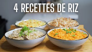 4 DELICIEUSES RECETTES DE RIZ POUR ACCOMPAGNER VOS PLATS  facile et rapide [upl. by Naimaj]