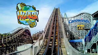 2021 Hurler Wood Roller Coaster On Ride Front Seat 4K POV Carowinds [upl. by Mont]