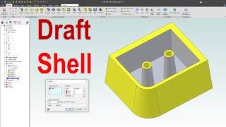 Alibre Design 21  3D Modeling  Sử dụng lệnh Draft tạo góc nghiên và lệnh Shell tạo thành mỏng [upl. by Leunamne]