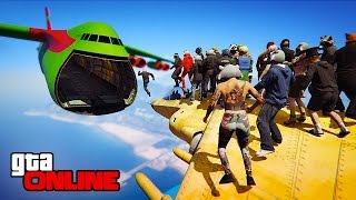 AIRPLANE MEETUP amp 30PLAYER STUNTS  GTA 5 Online  PC Funny Moments [upl. by Mongeau534]