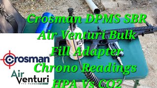 Crosman DPMS SBR BB rifle Air Venturi Remote line HPA CO2 conversion Chrono Readings [upl. by Esnahc268]