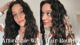 Easy Affordable Wavy Hair Routine For Beginners [upl. by Aldarcy]