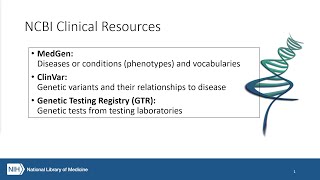 NCBI Clinical Database Overview [upl. by Vorfeld]