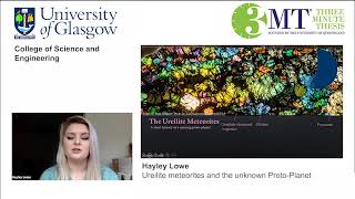 3MT 2021 Hayley Lowe CoSE Ureilite Meteorites and the Unknown ProtoPlanet [upl. by Leamhsi]